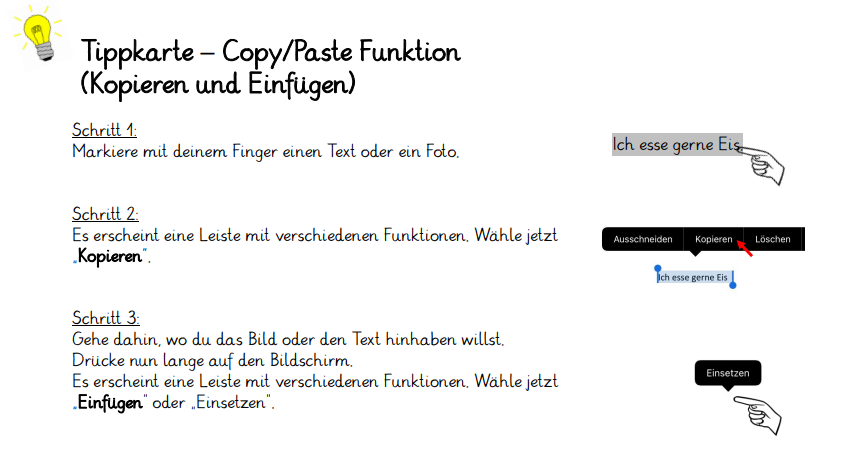 Tippkarte Copy Paste