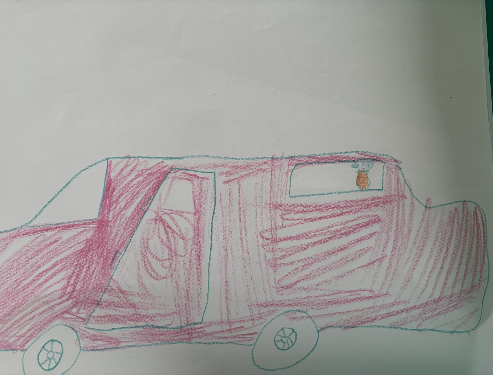 Hier hat ein Kind ein selbstfahrendes Auto gemalt.