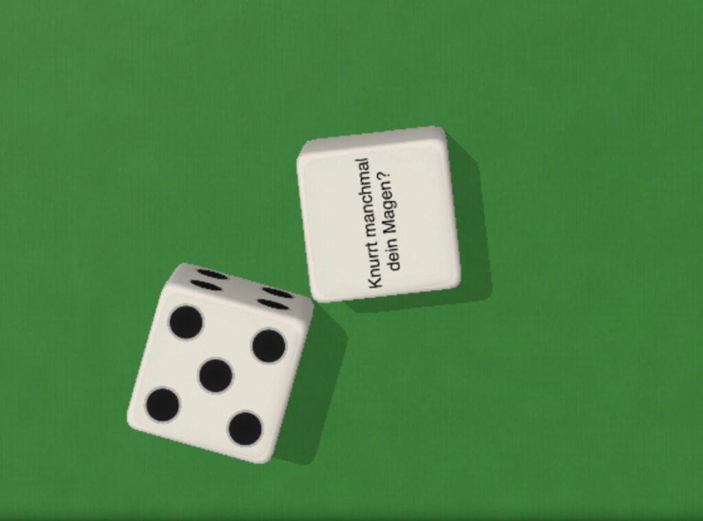 App Make Dice Screenshot: Gestaltungsmöglichkeiten der Würfel